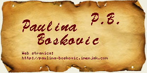 Paulina Bošković vizit kartica